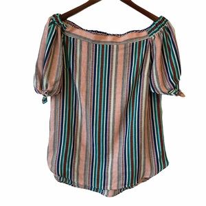 MONTEAU Striped Off Shoulder Blouse